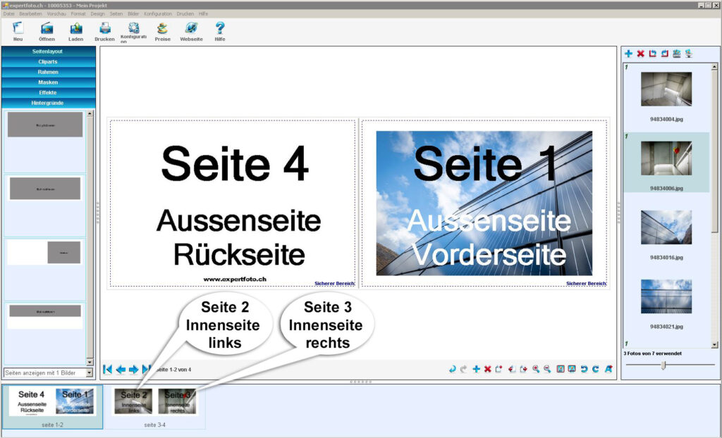 Reihenfolge Fotokarten Expert Foto